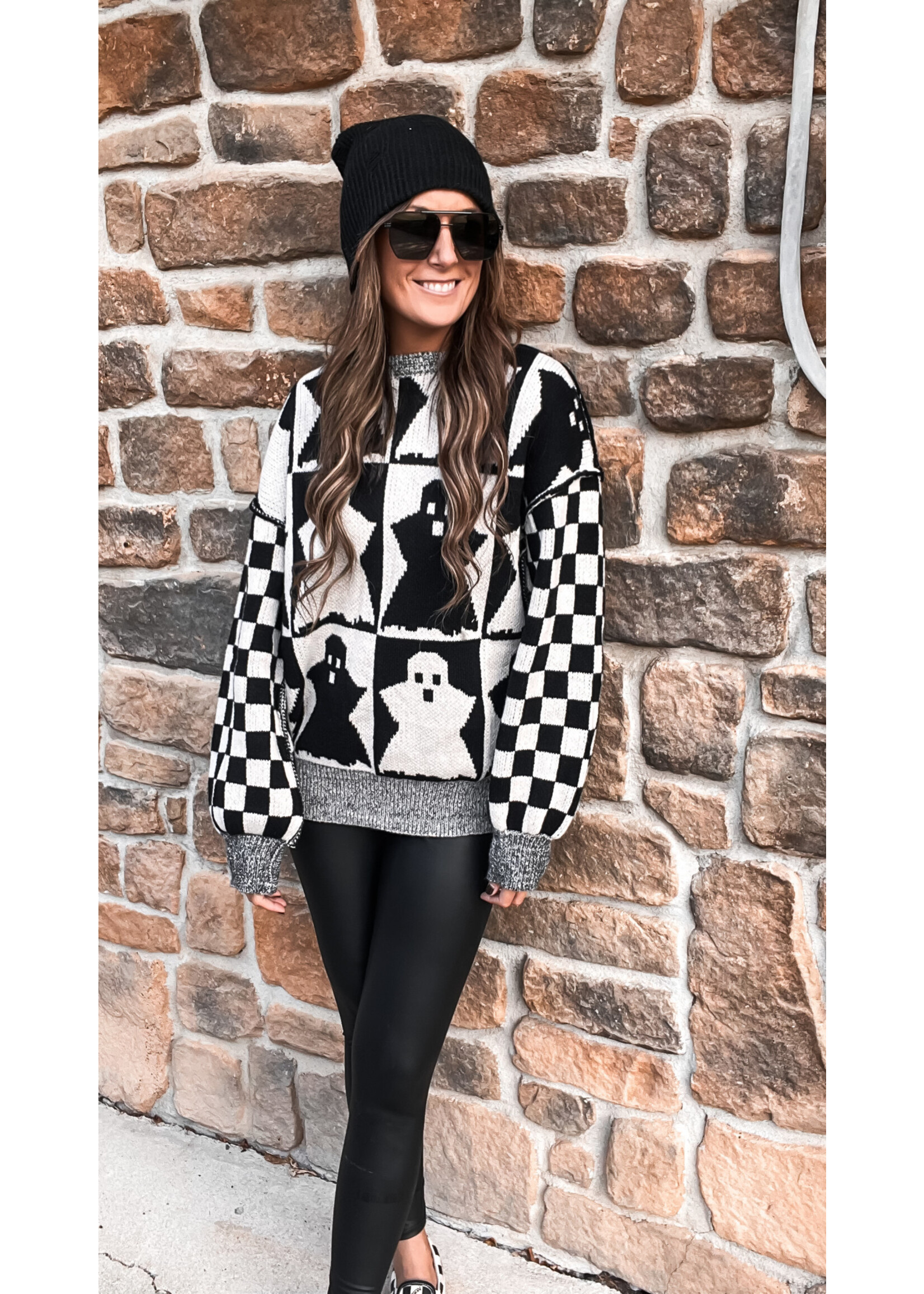 Ghost Oversized Checkered Sweater