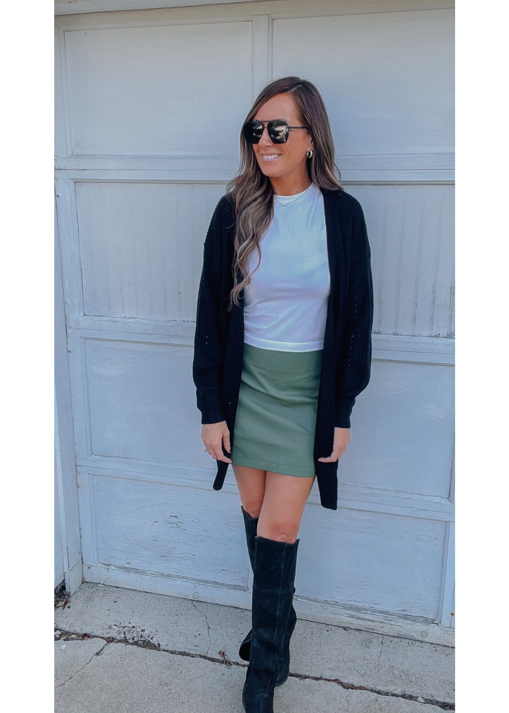 Hey Hottie Faux Leather Mini Skirt