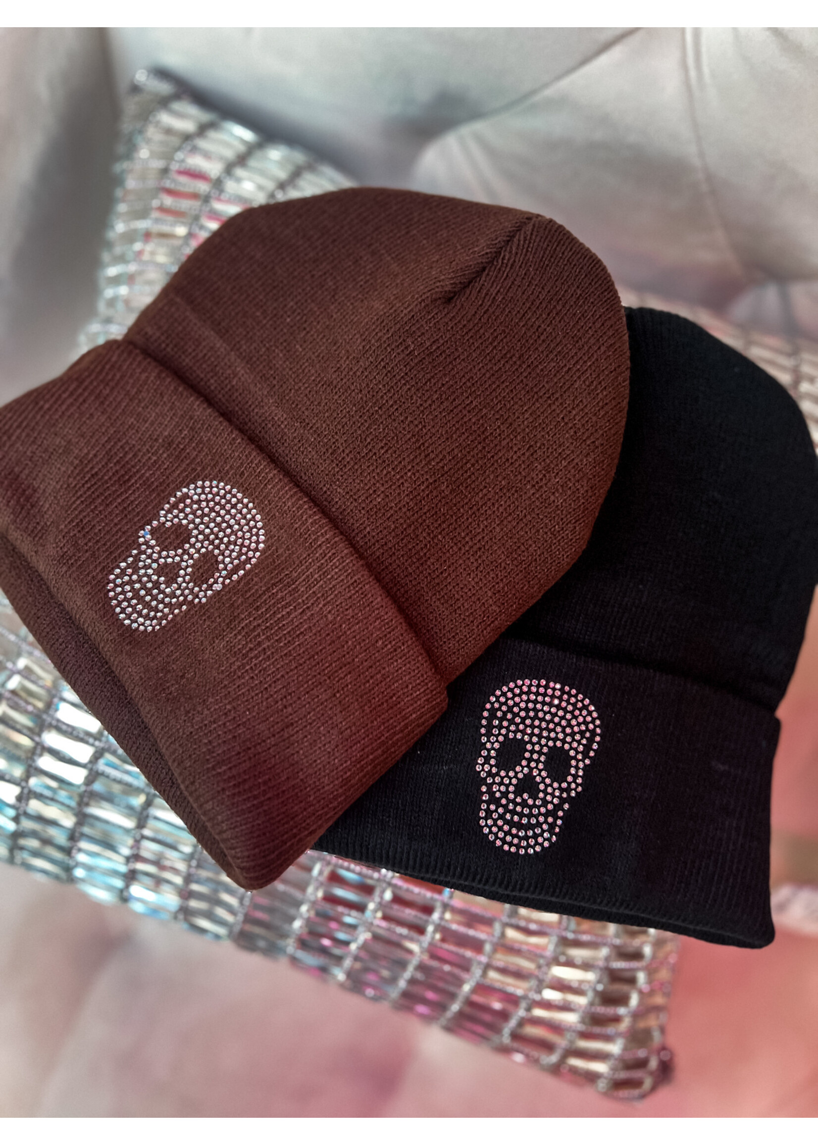 Rhinestone Skull Beanie