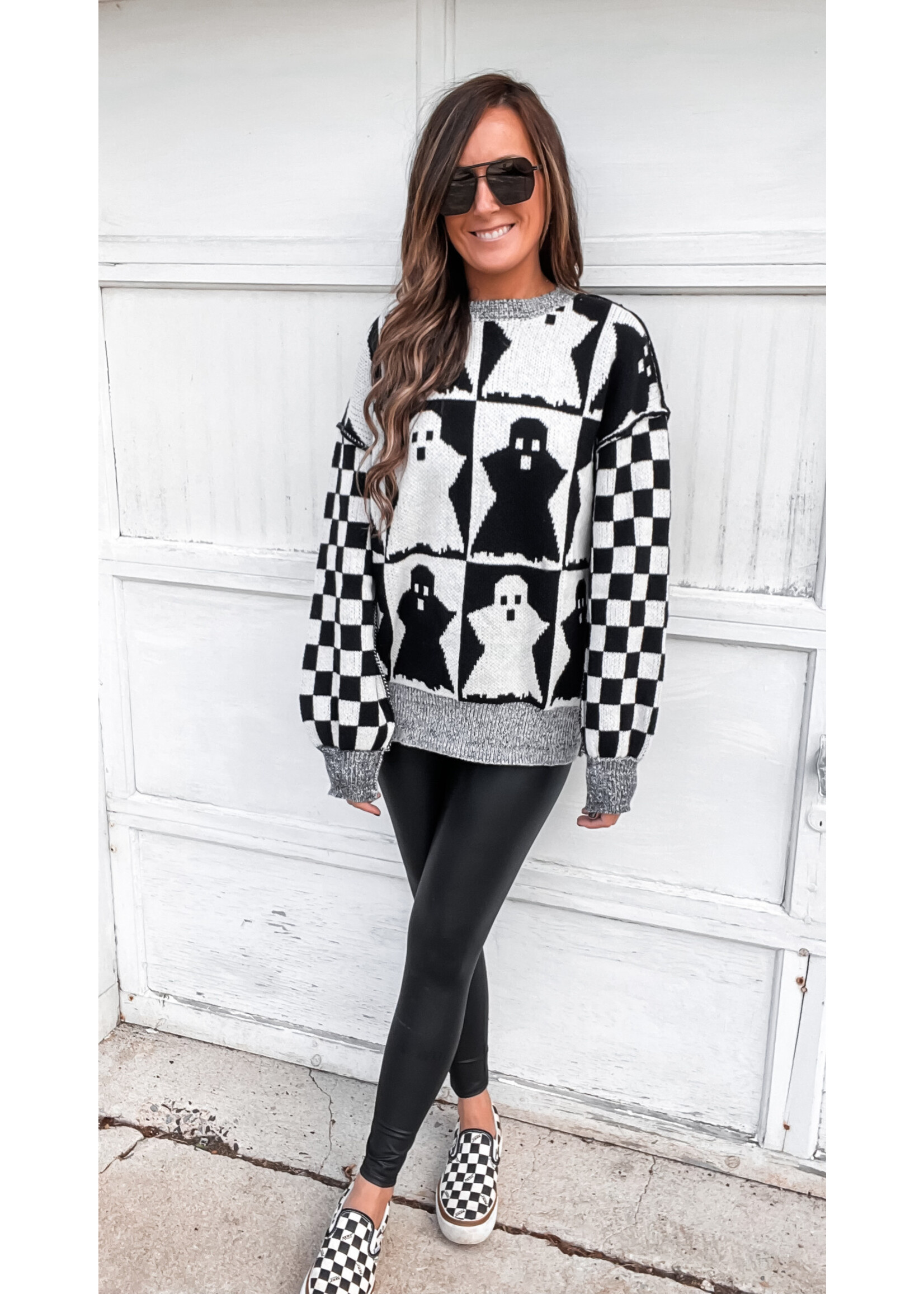 Ghost Oversized Checkered Sweater