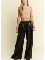 Park Avenue Leather Wide Leg Pants