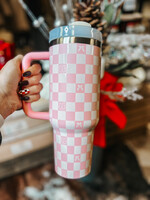 Bow Check Print Stainless Steel Tumbler