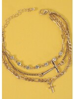 Multi Layer Cross Bracelet