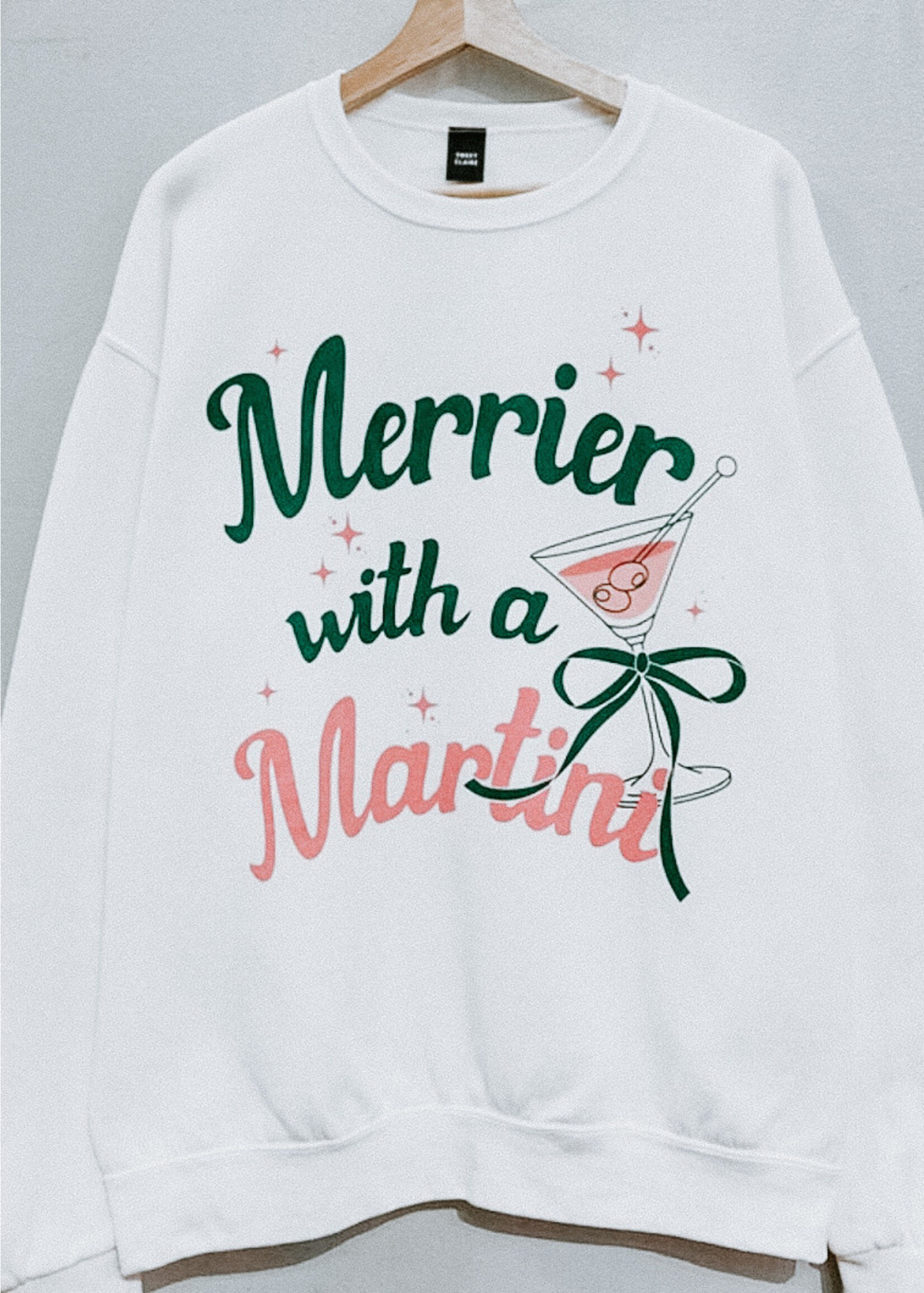 "Merrier With a Martini" Crewneck