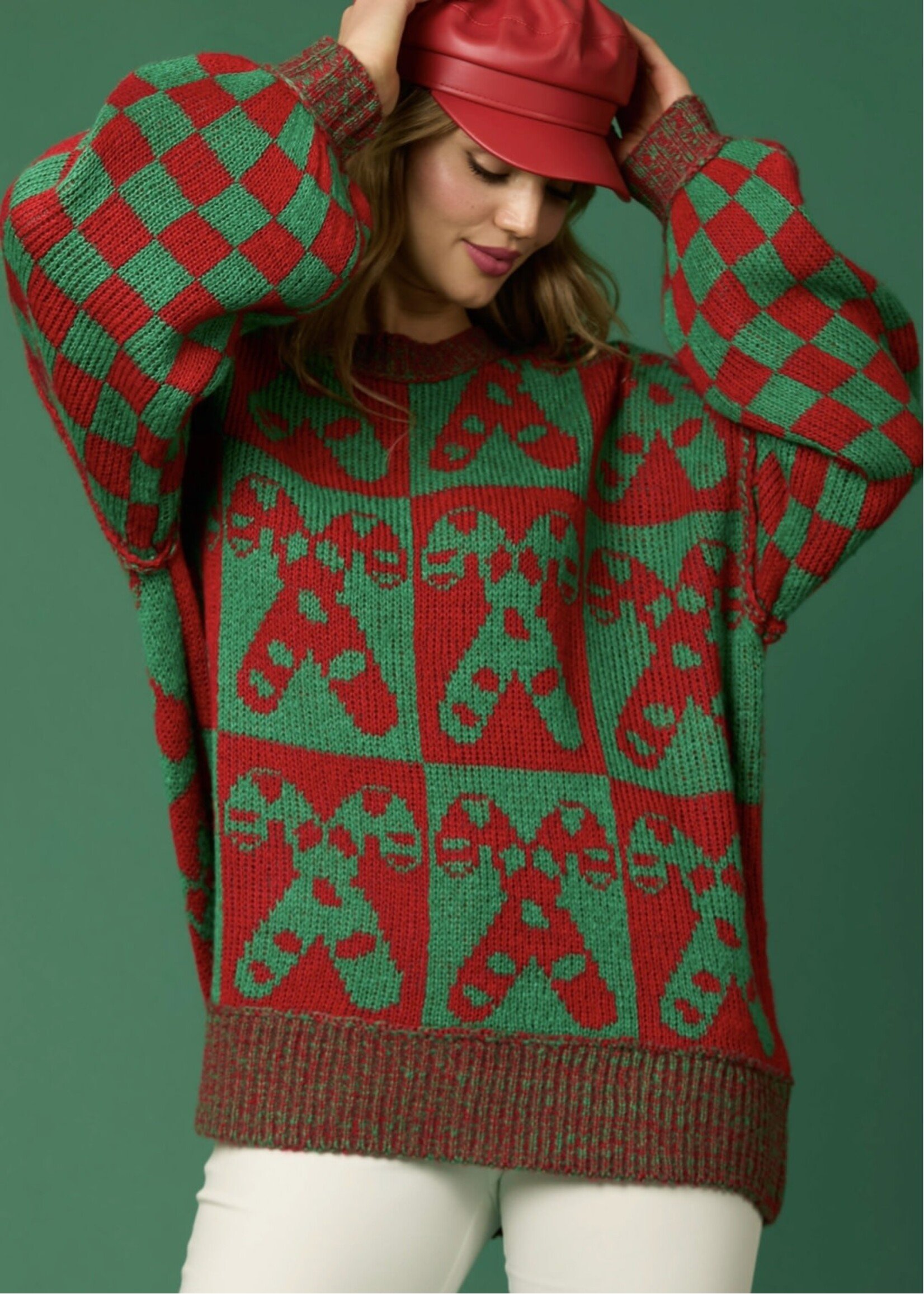 Candy Cane Lane Check Sweater