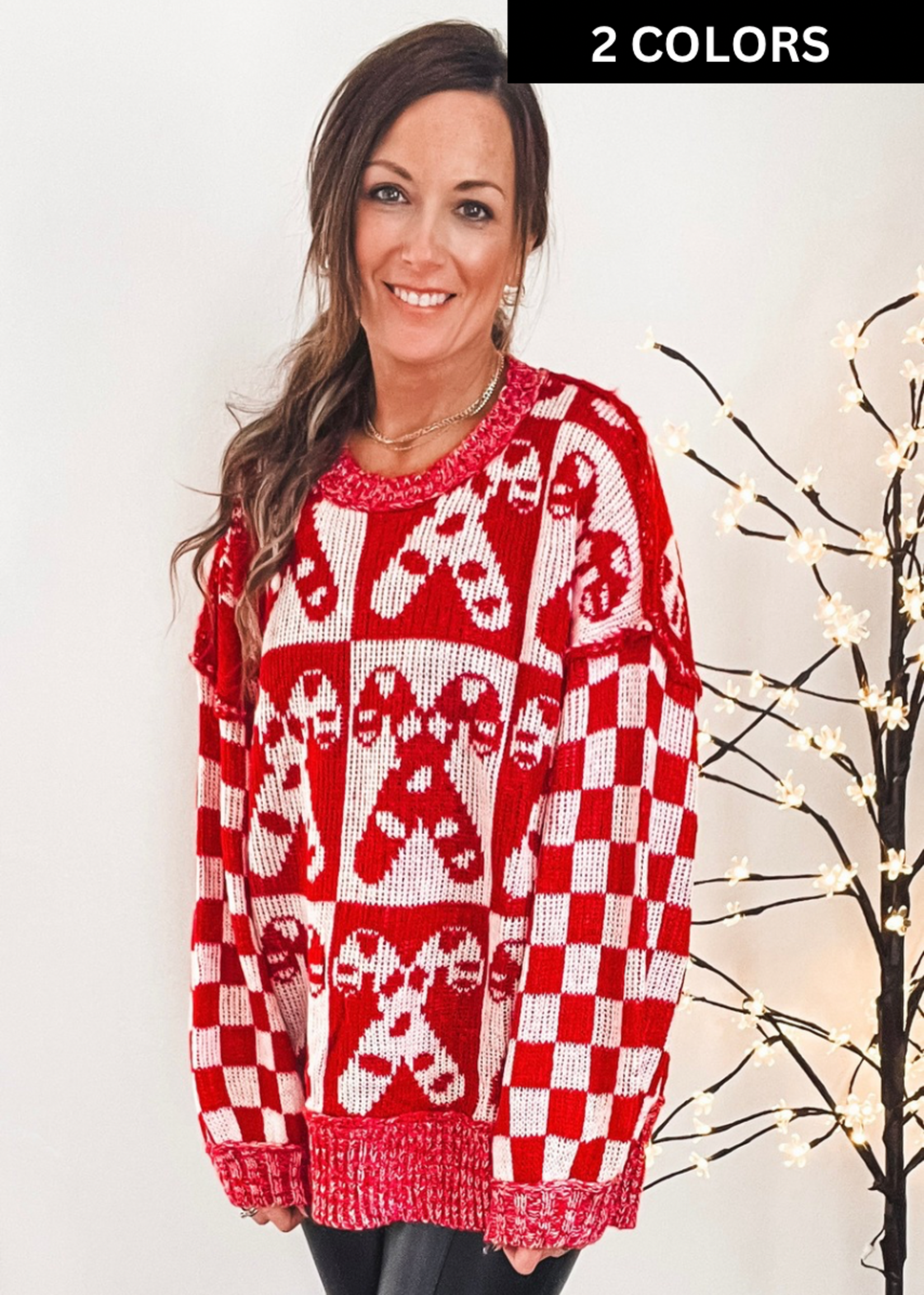 Candy Cane Lane Check Sweater