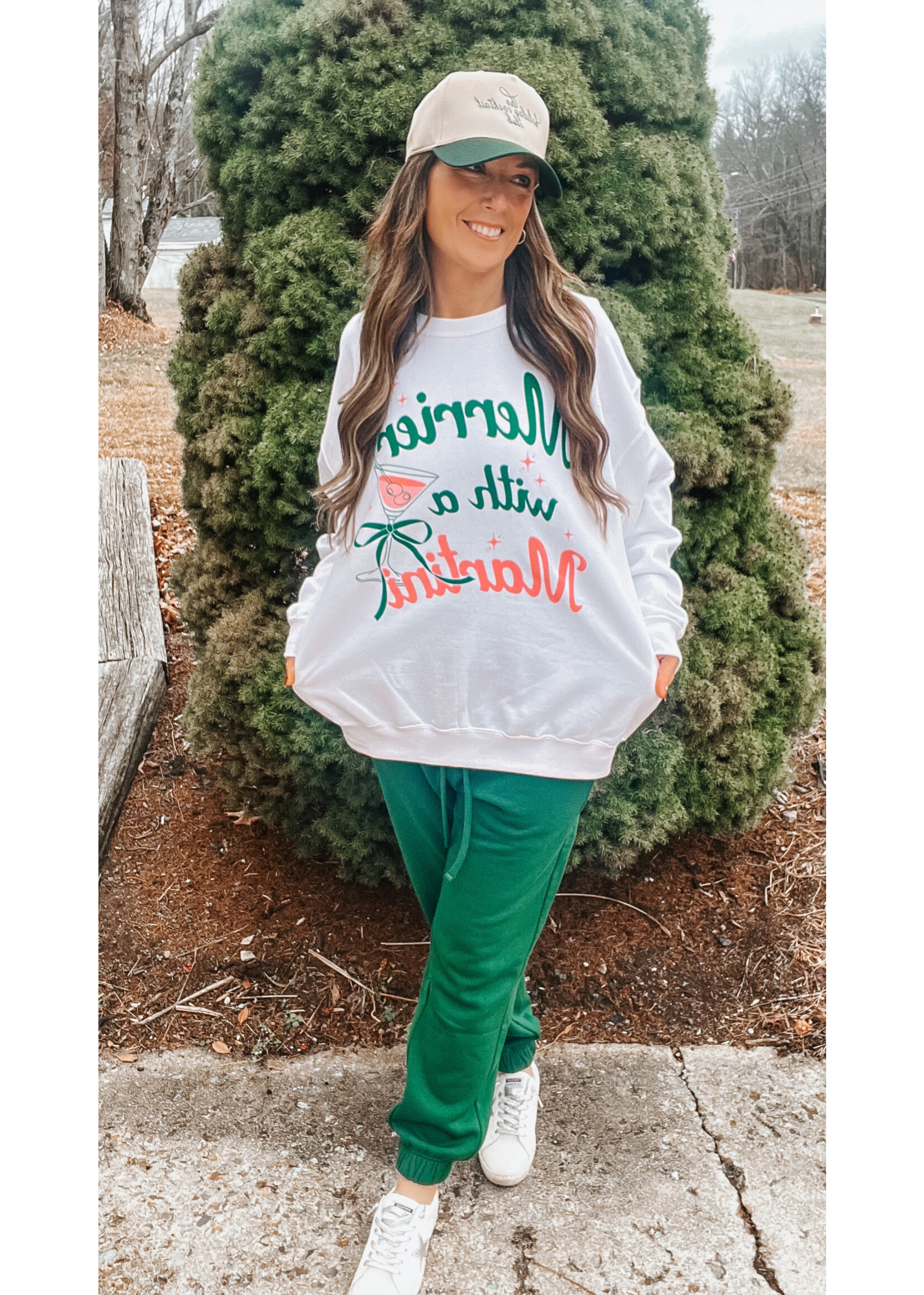 "Merrier With a Martini" Crewneck