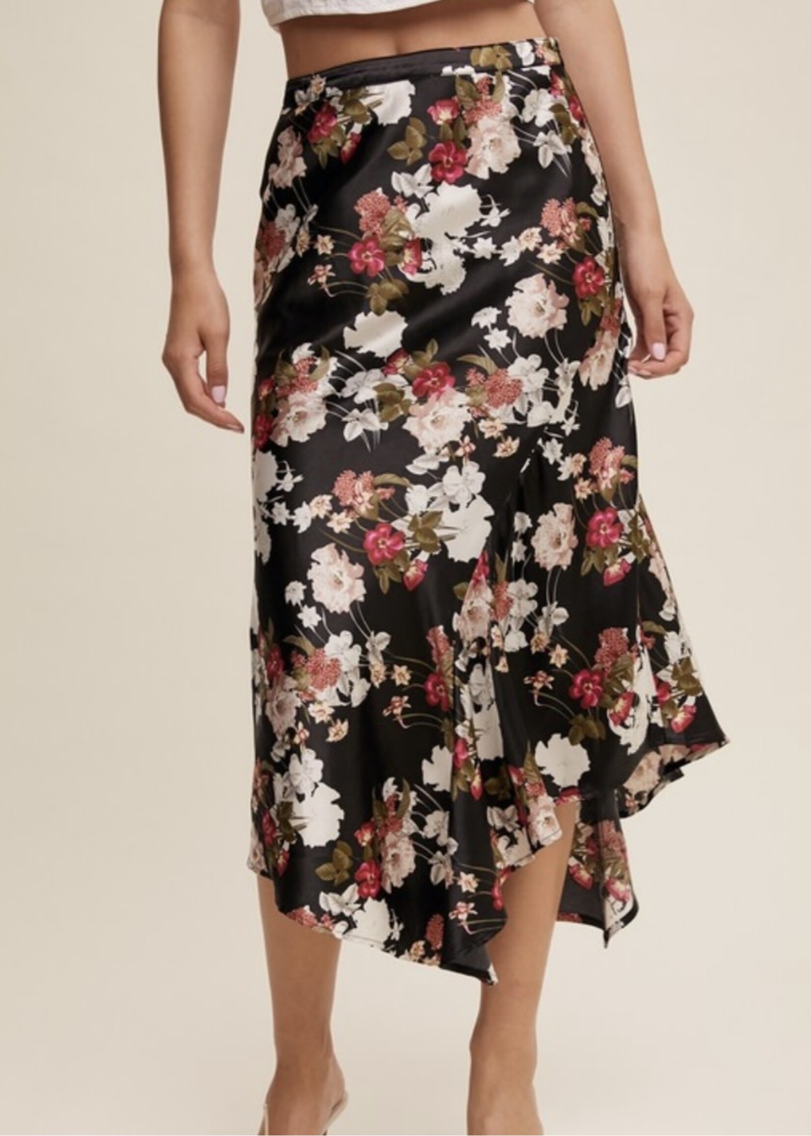 Taelyn Floral Print Midi Skirt