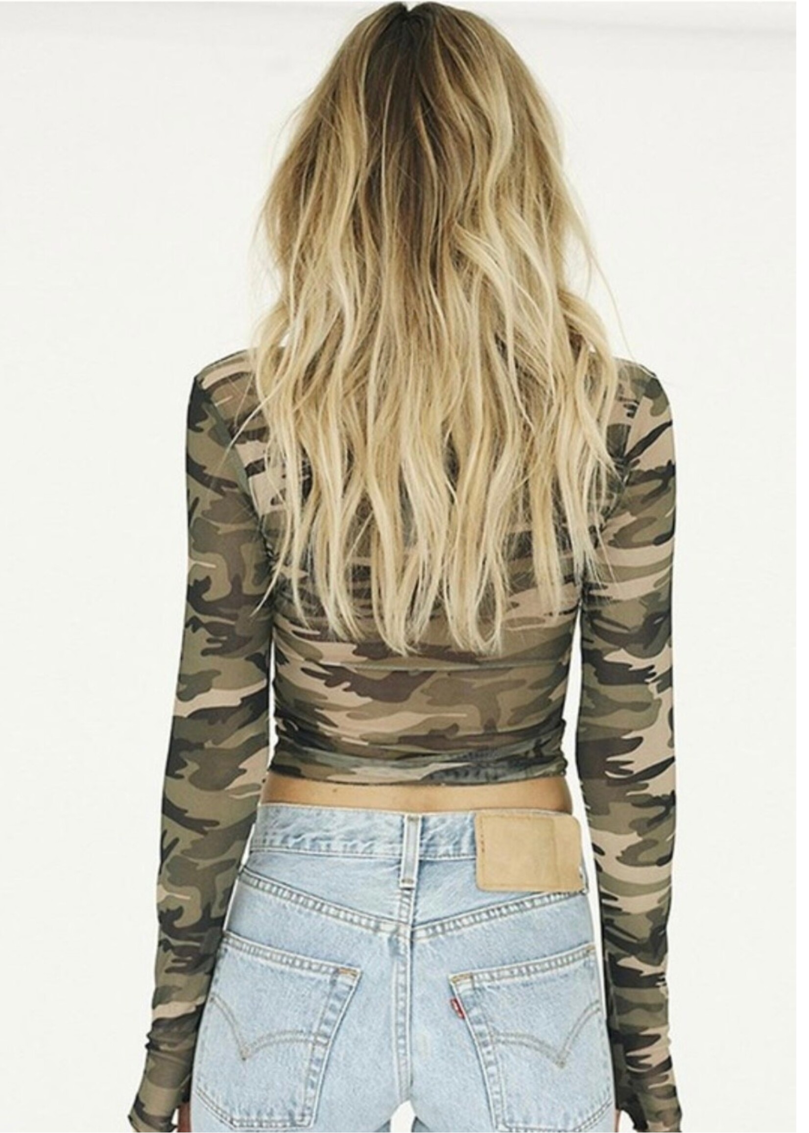 Crazy for Camo Mesh Top