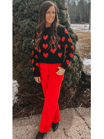 All Eyes on You Fuzzy Heart Sweater