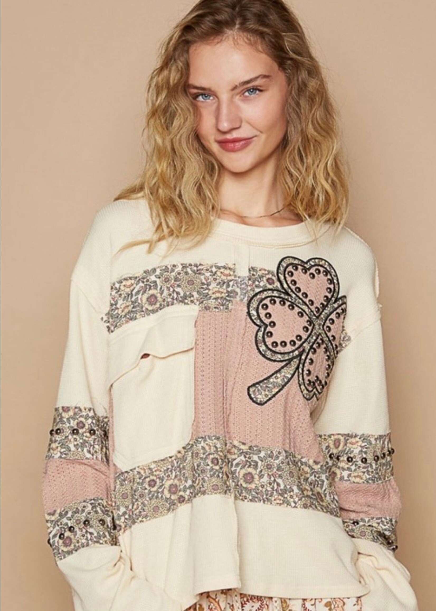 Minor Details Studded Clover Top