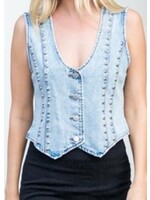 Riley Studded Denim Vest