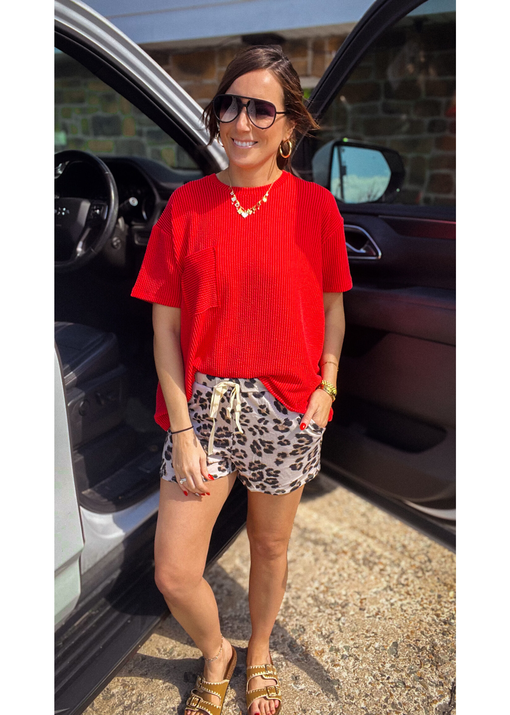 Dee Leopard Drawstring Shorts
