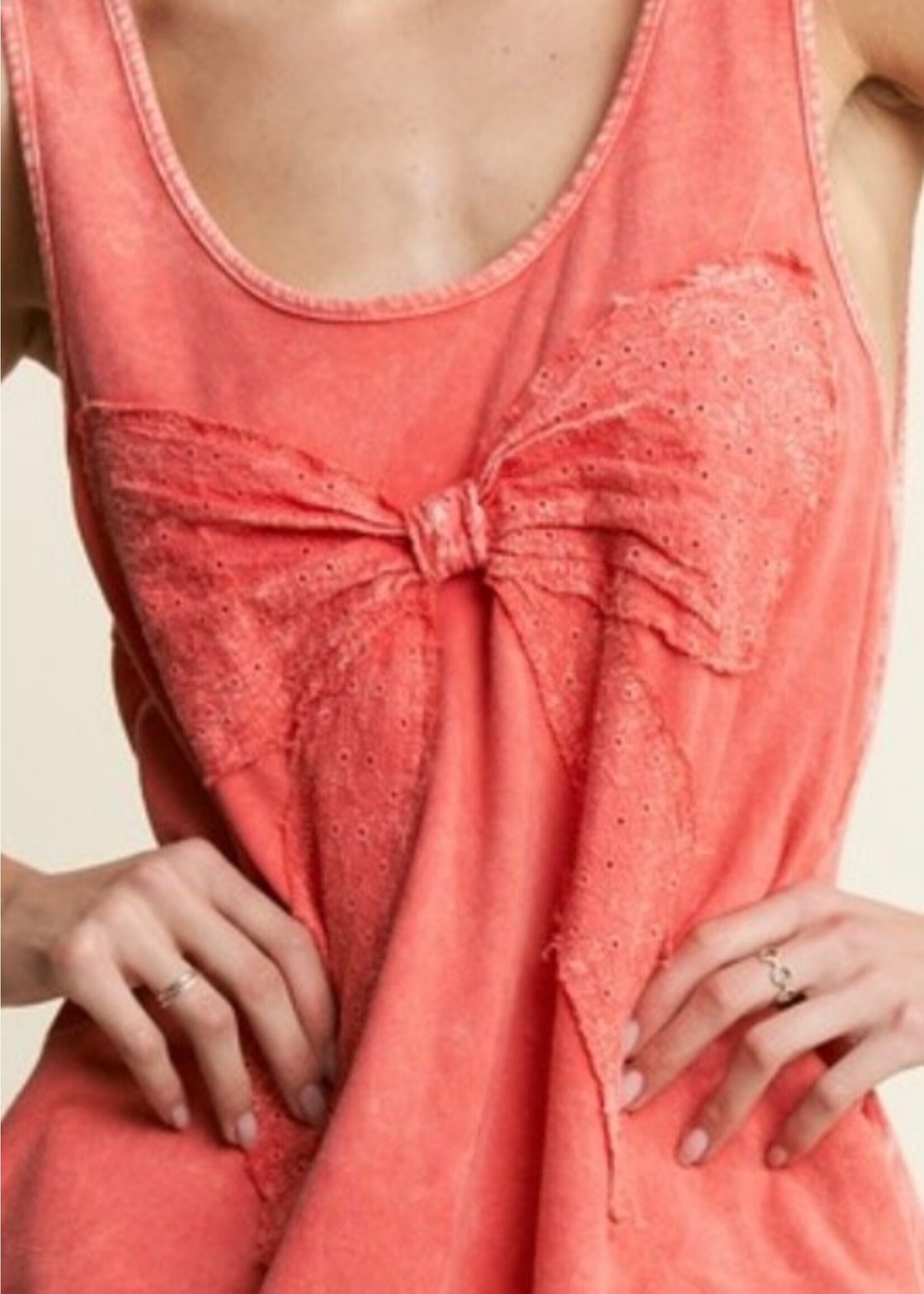 Sweet Days Mineral Wash Bow Romper