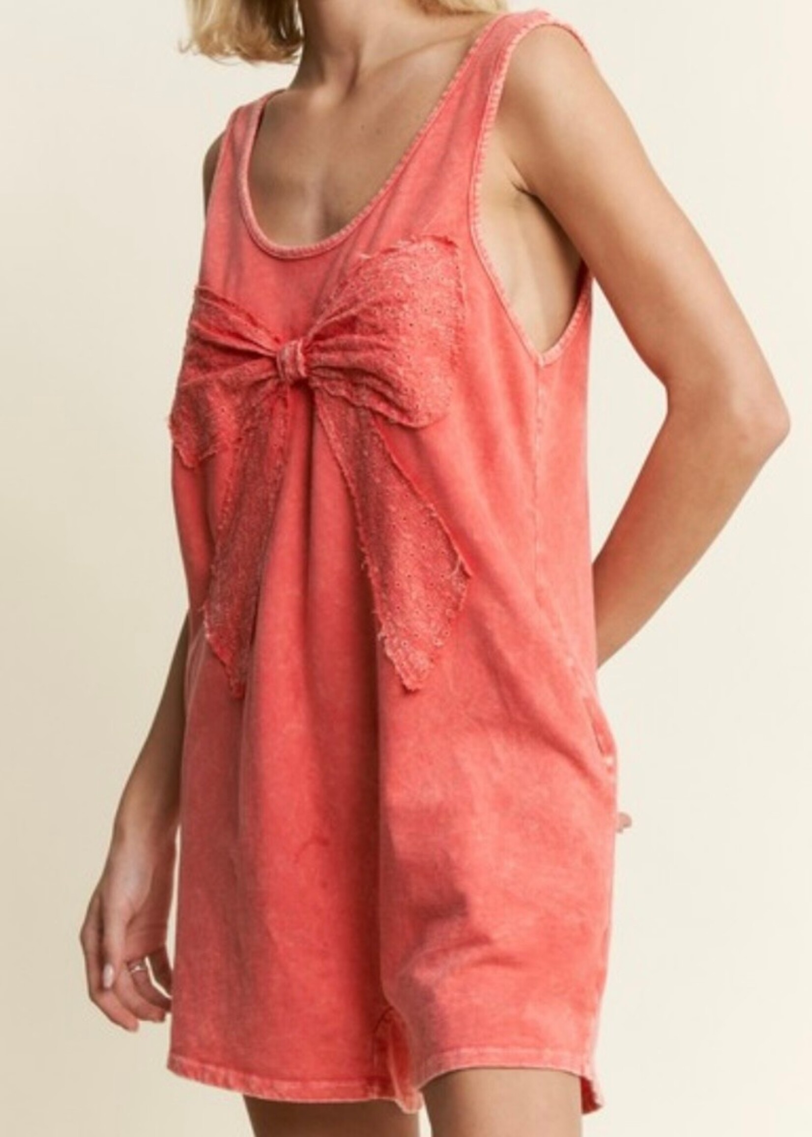 Sweet Days Mineral Wash Bow Romper