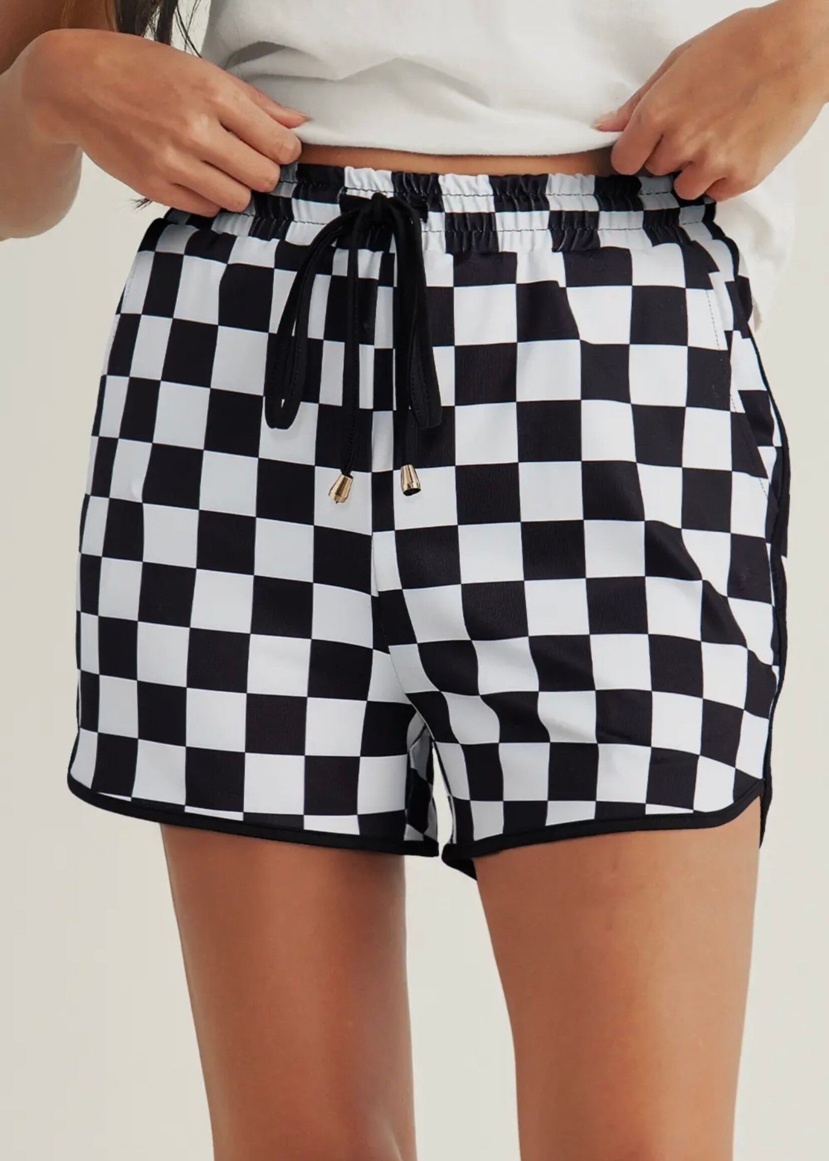 Pamona Checkered Drawstring Shorts
