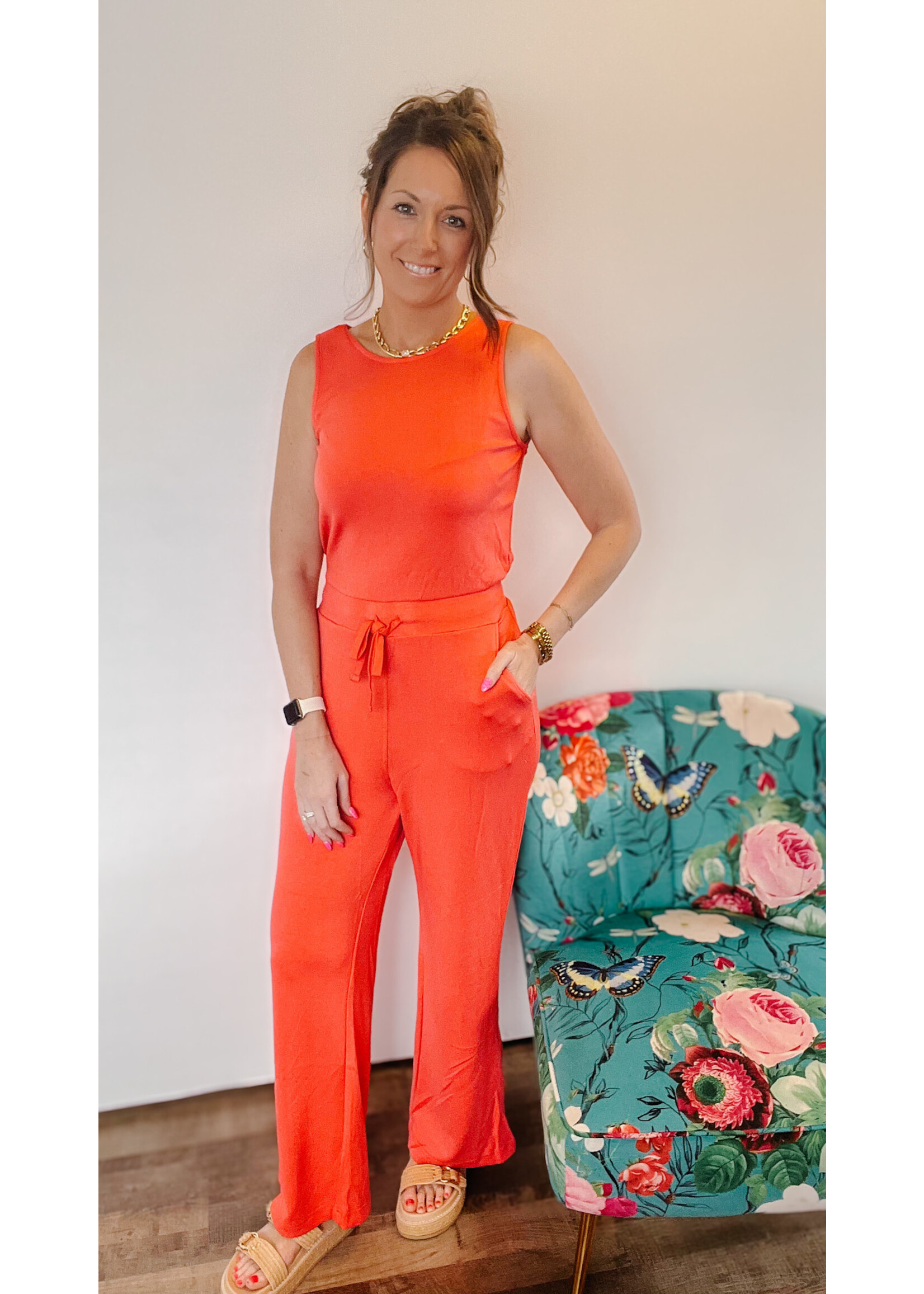 Lileah Drawstring Waist Jumpsuit