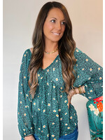 Aneesah Floral  V-Neck Top