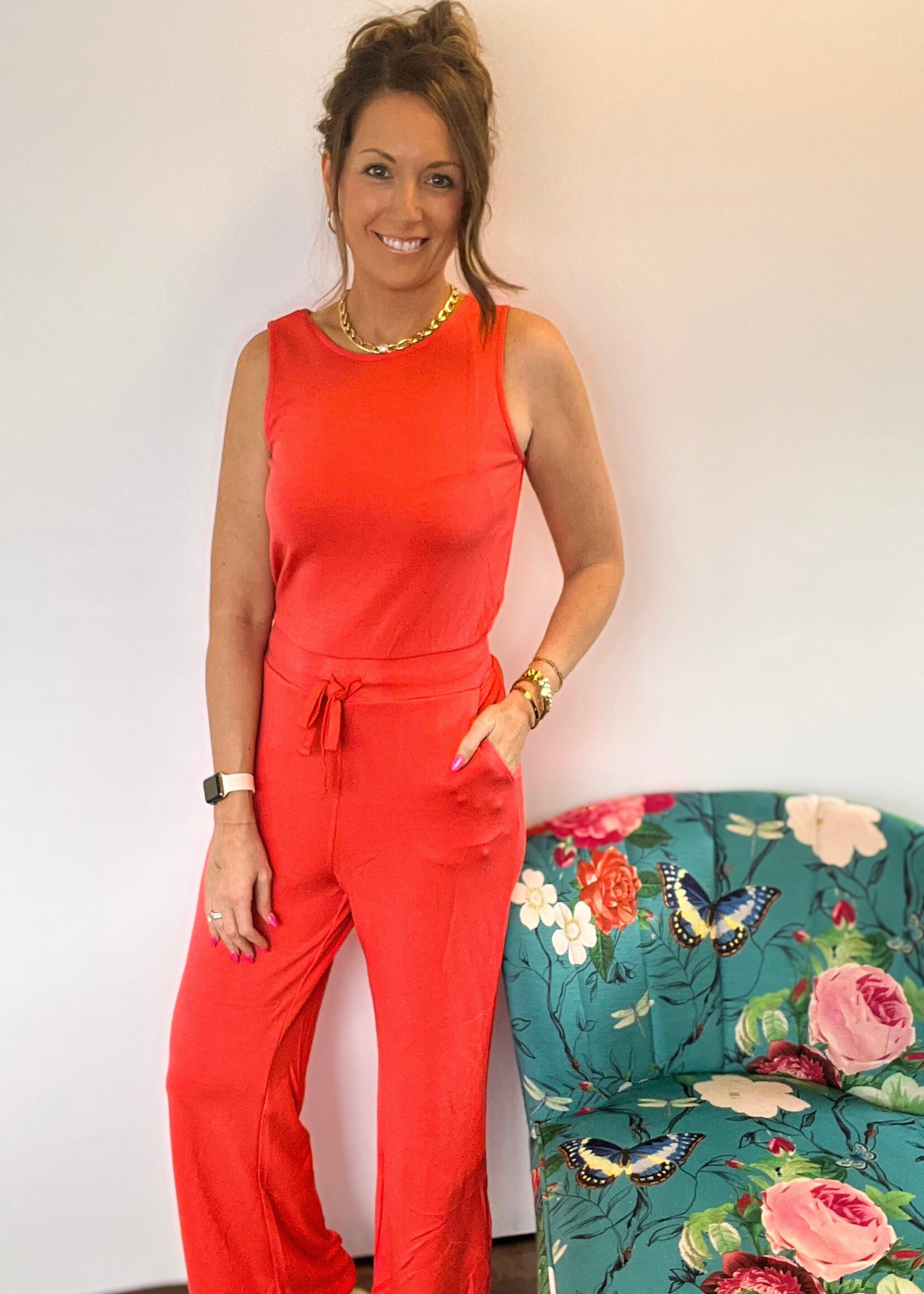 Lileah Drawstring Waist Jumpsuit
