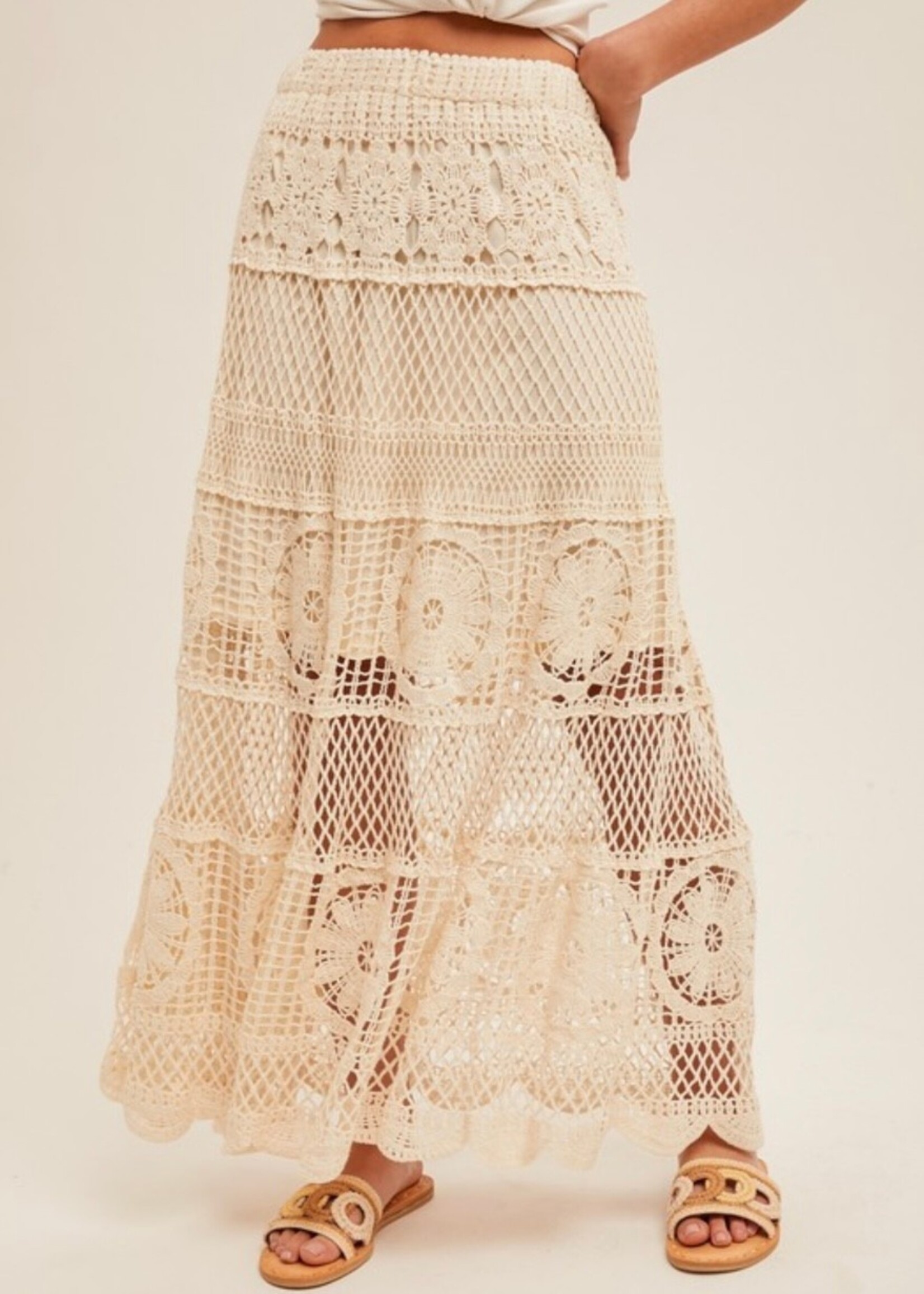 Coastal Calling Crochet Maxi Skirt