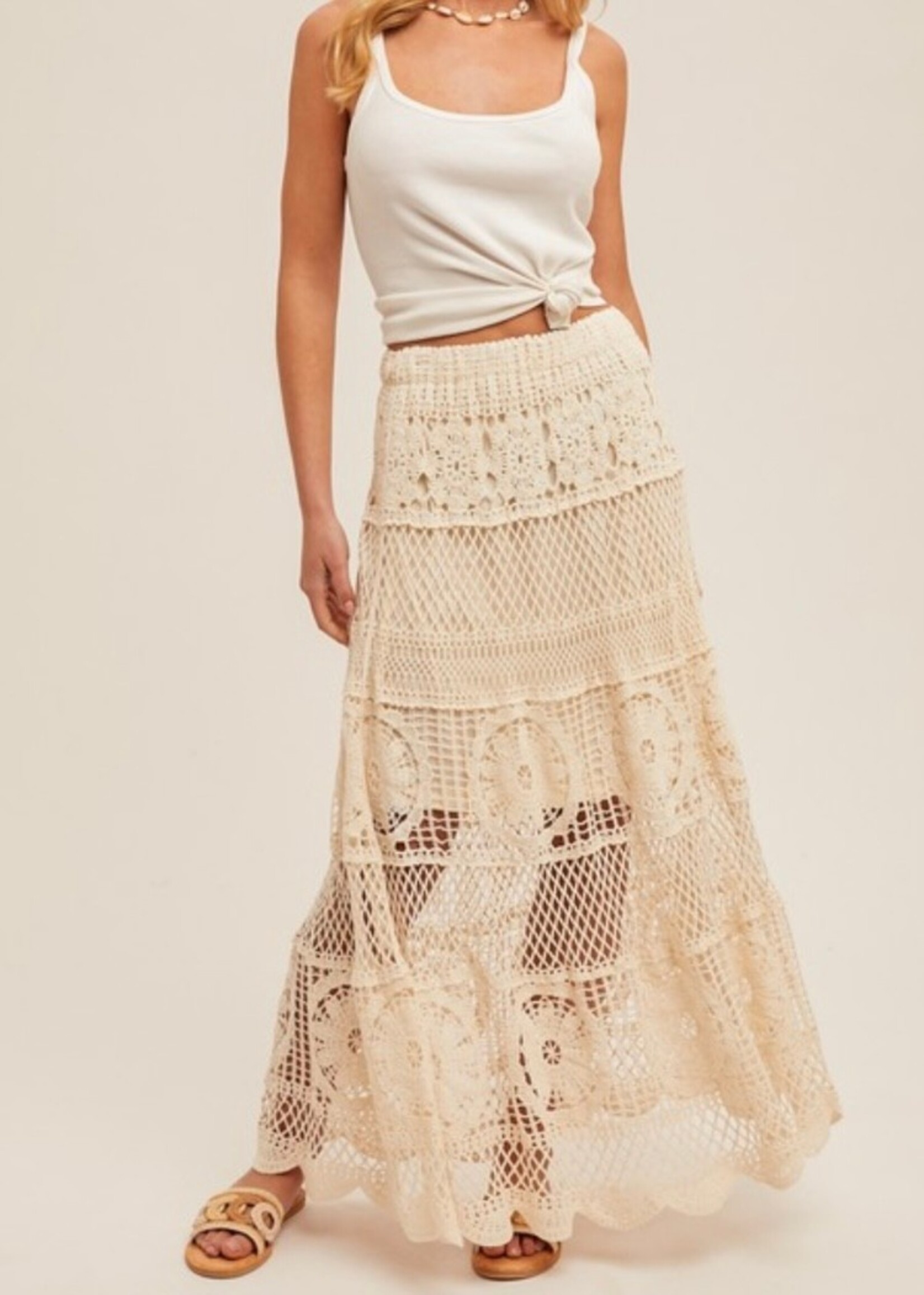 Coastal Calling Crochet Maxi Skirt