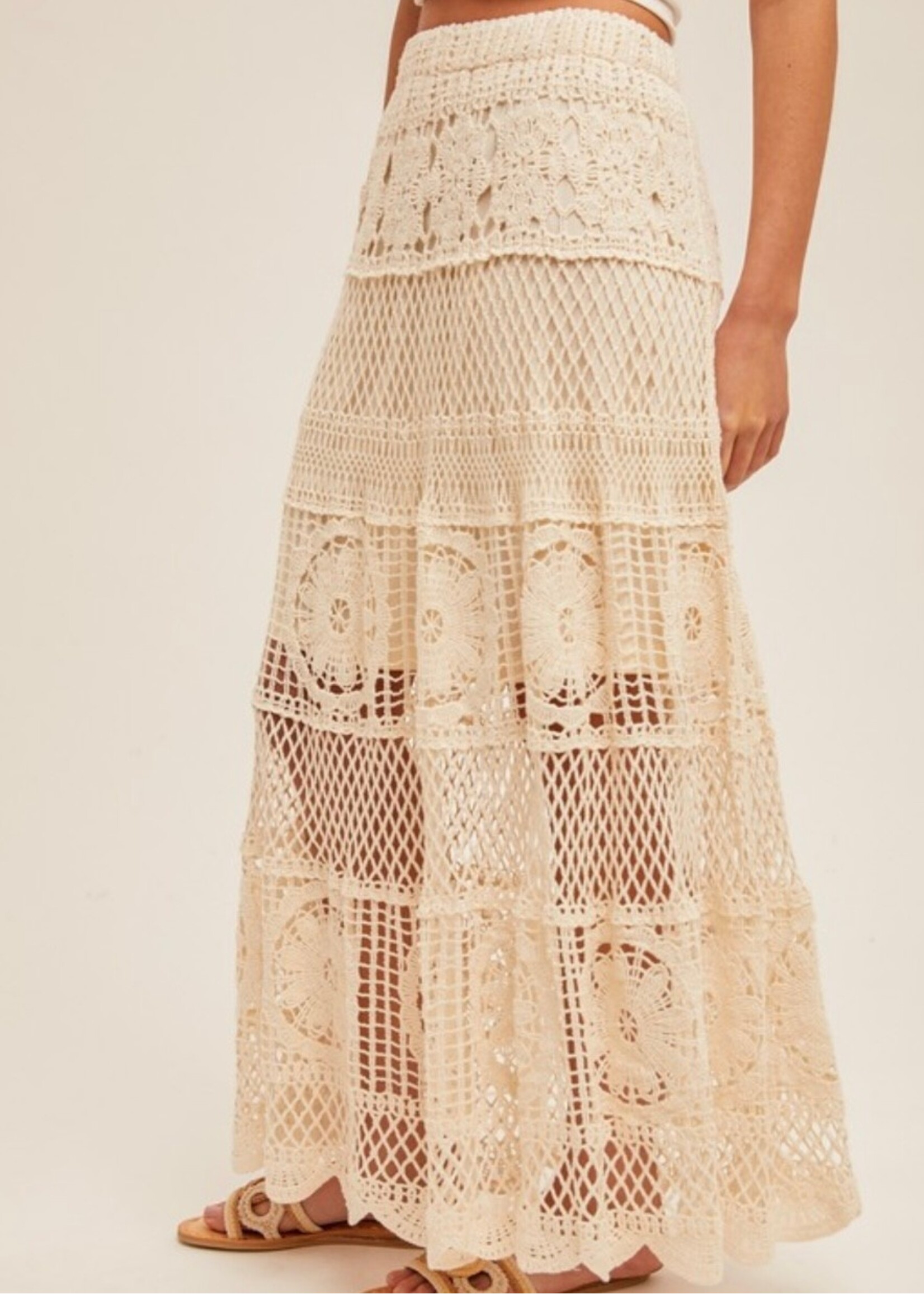 Coastal Calling Crochet Maxi Skirt