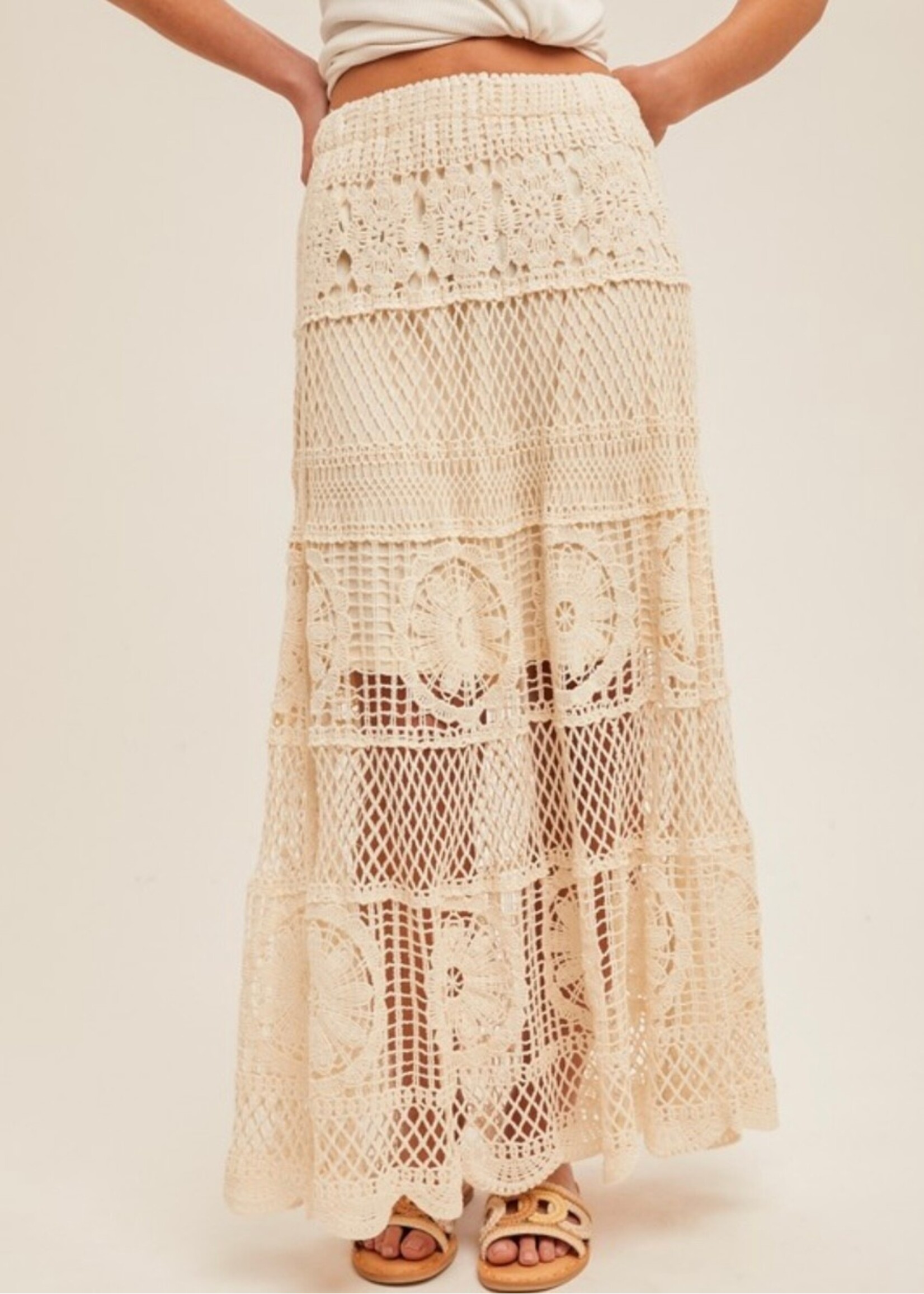 Coastal Calling Crochet Maxi Skirt