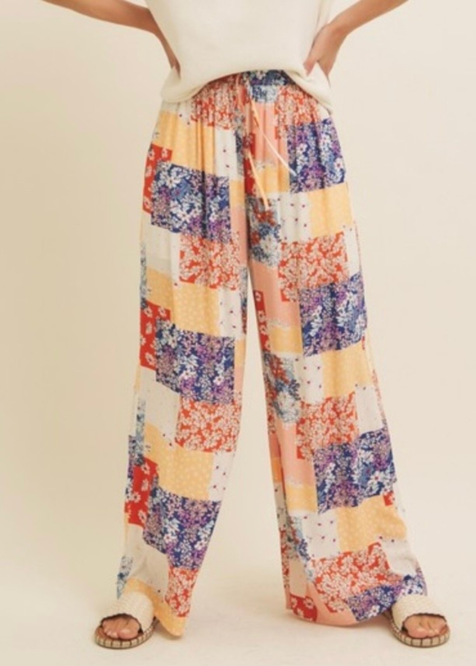Alysen Patchwork Wide Leg Pants