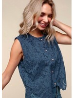 Bloom Lace Button Down Scallop Tank