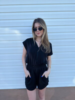 Chrissy Half Zip Hooded Romper