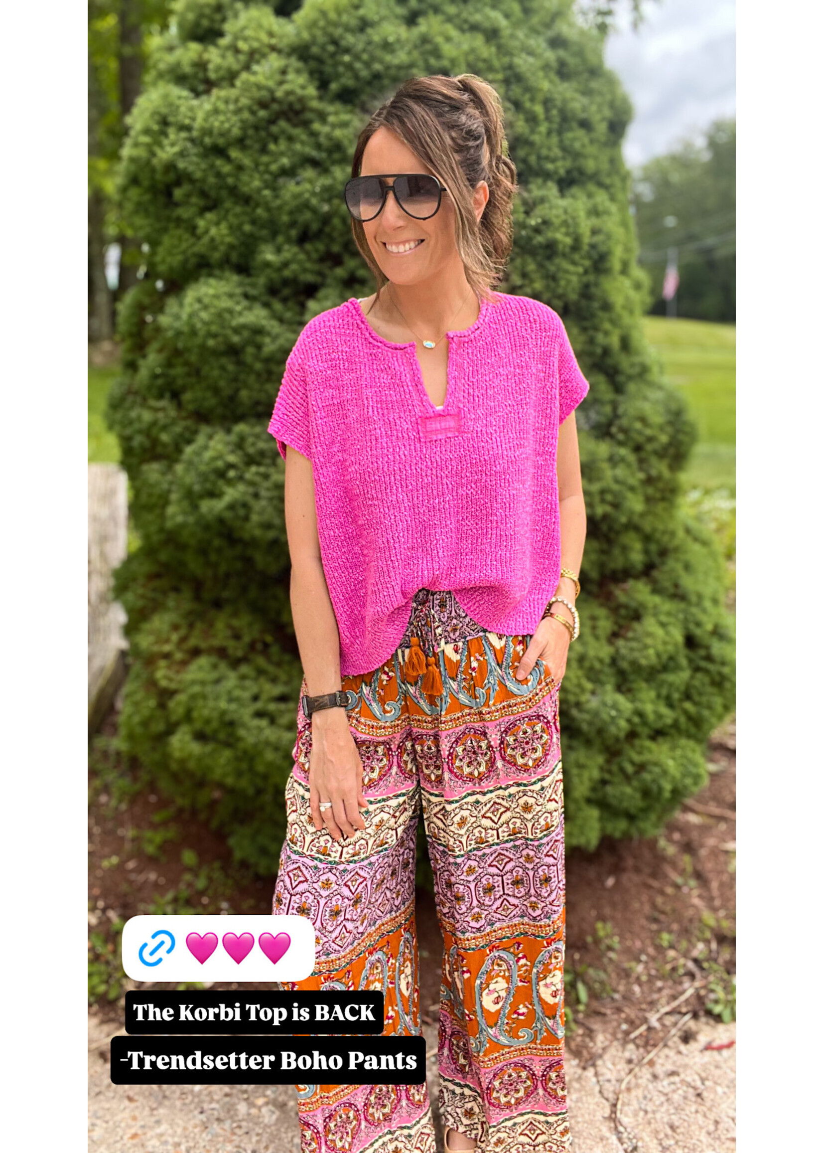 Trendsetter Boho Smocking Wide Leg Pants