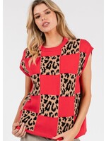 Roc Checkered Leopard Sweater Vest