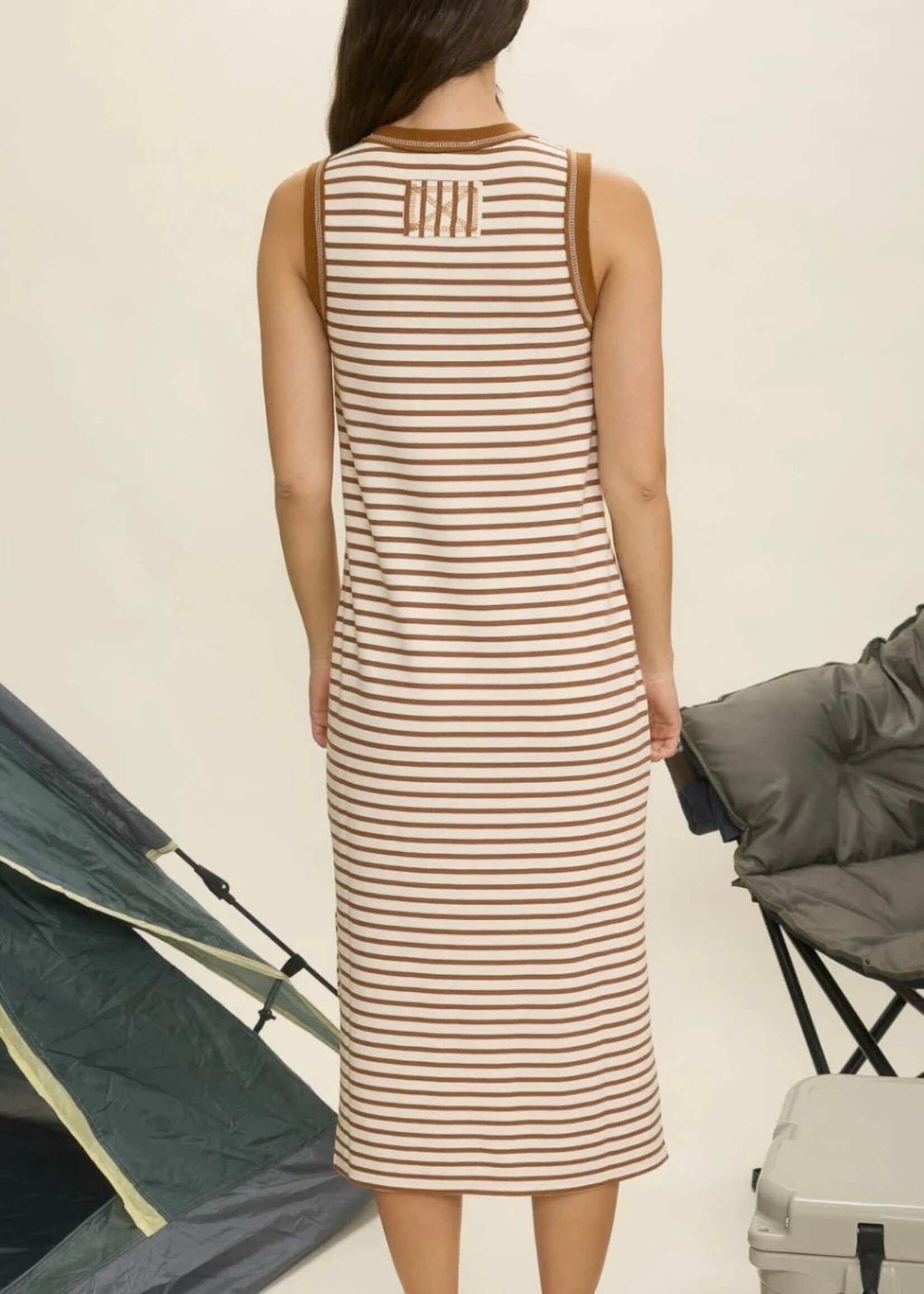 Harbor Moon Striped Maxi Dress