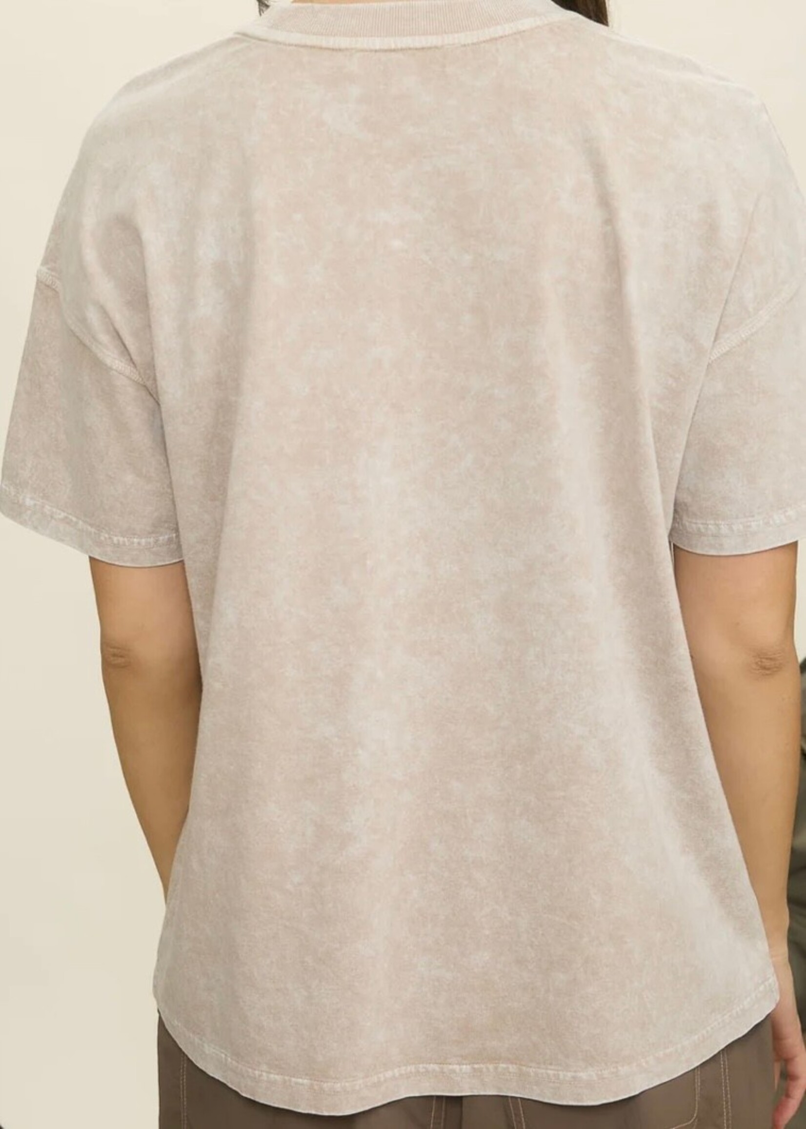 Good Vibes Embroidered Washed Tee