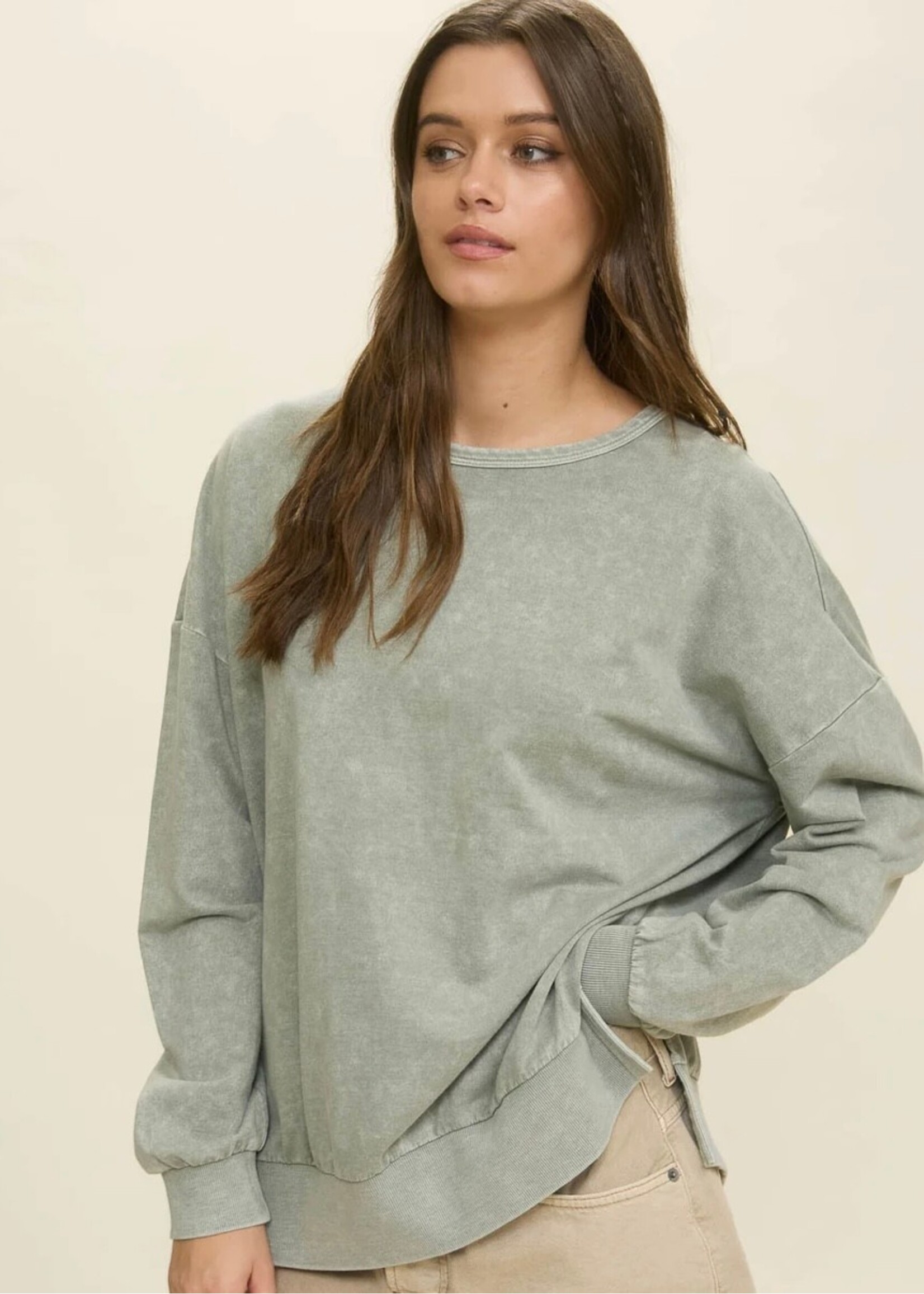 Cool Nights Washed Crewneck