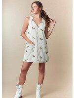 Aliana Embroidered Corduroy Dress