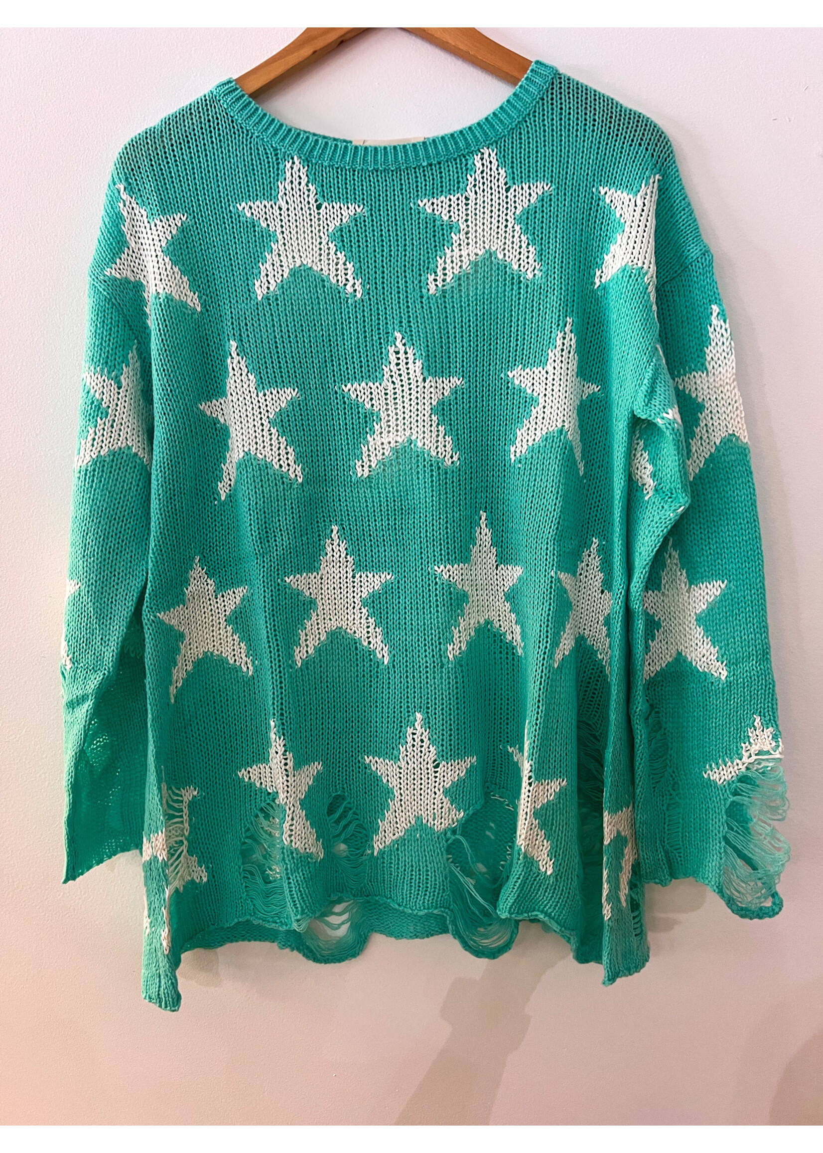 Seeing Stars Distressed Sweater