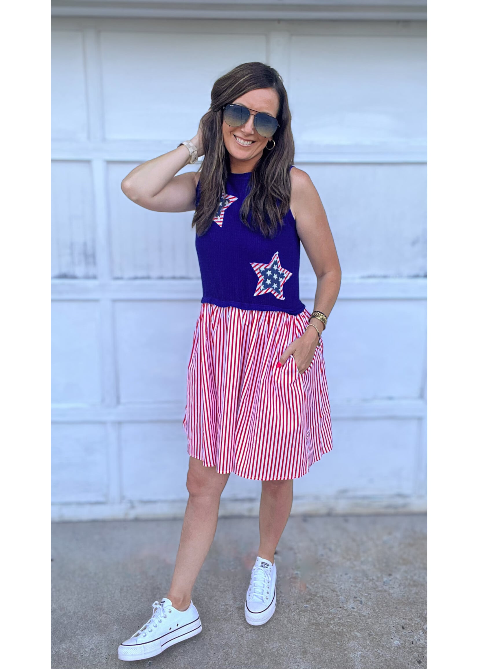 All American Mixed Media Dress
