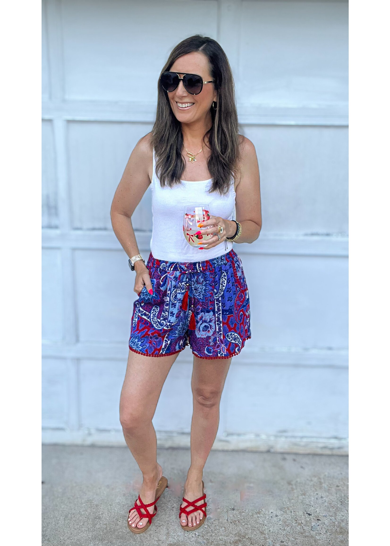 Americana  Paisley Patchwork Shorts