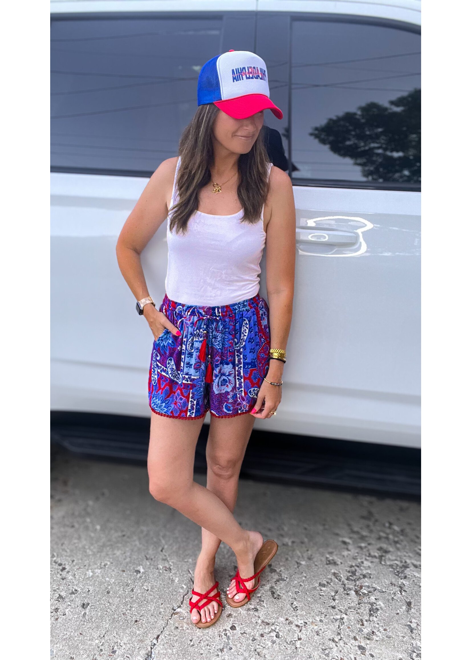 Americana  Paisley Patchwork Shorts