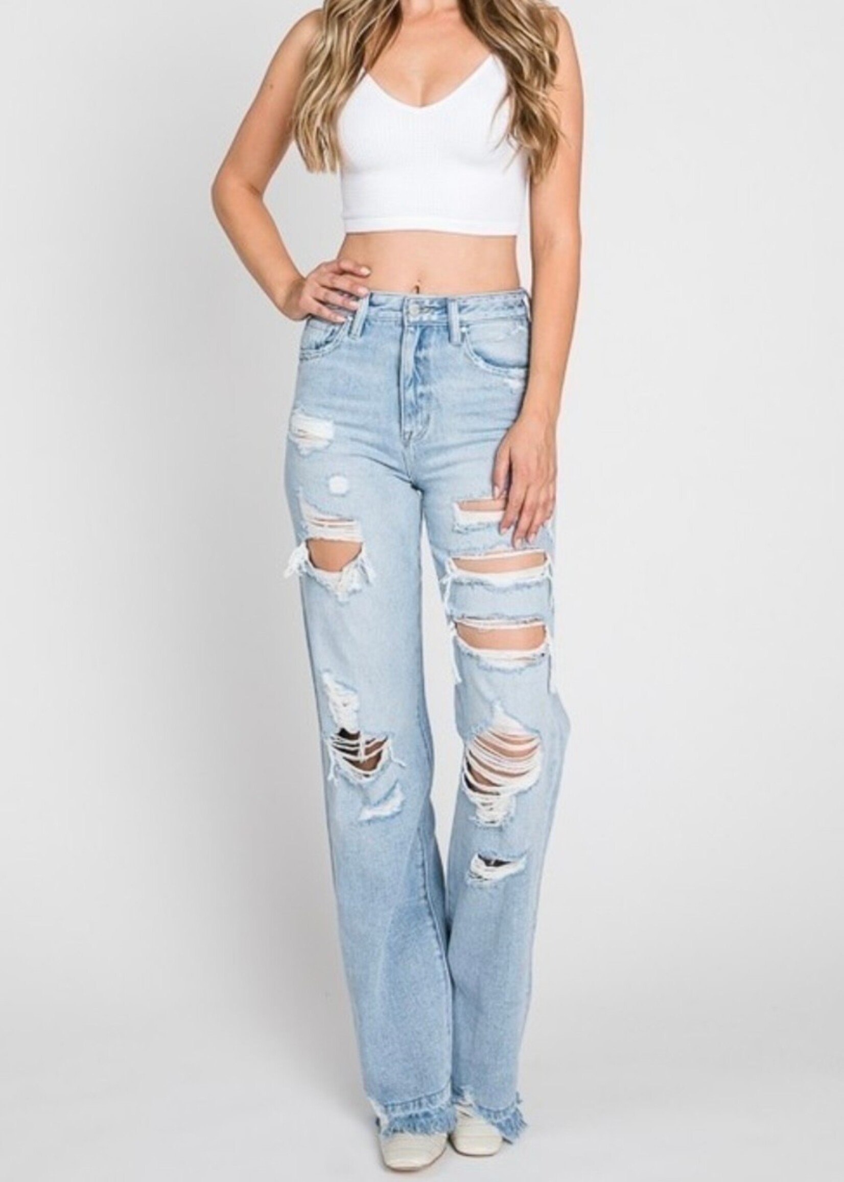 Klari Distressed Vintage Flare Jeans