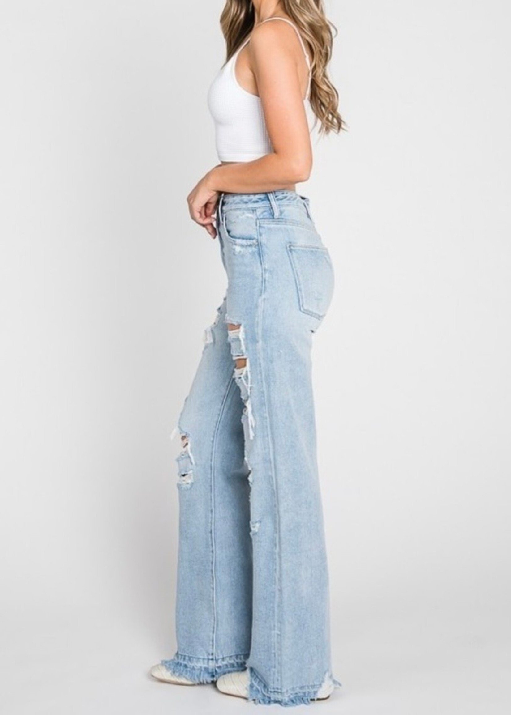 Klari Distressed Vintage Flare Jeans