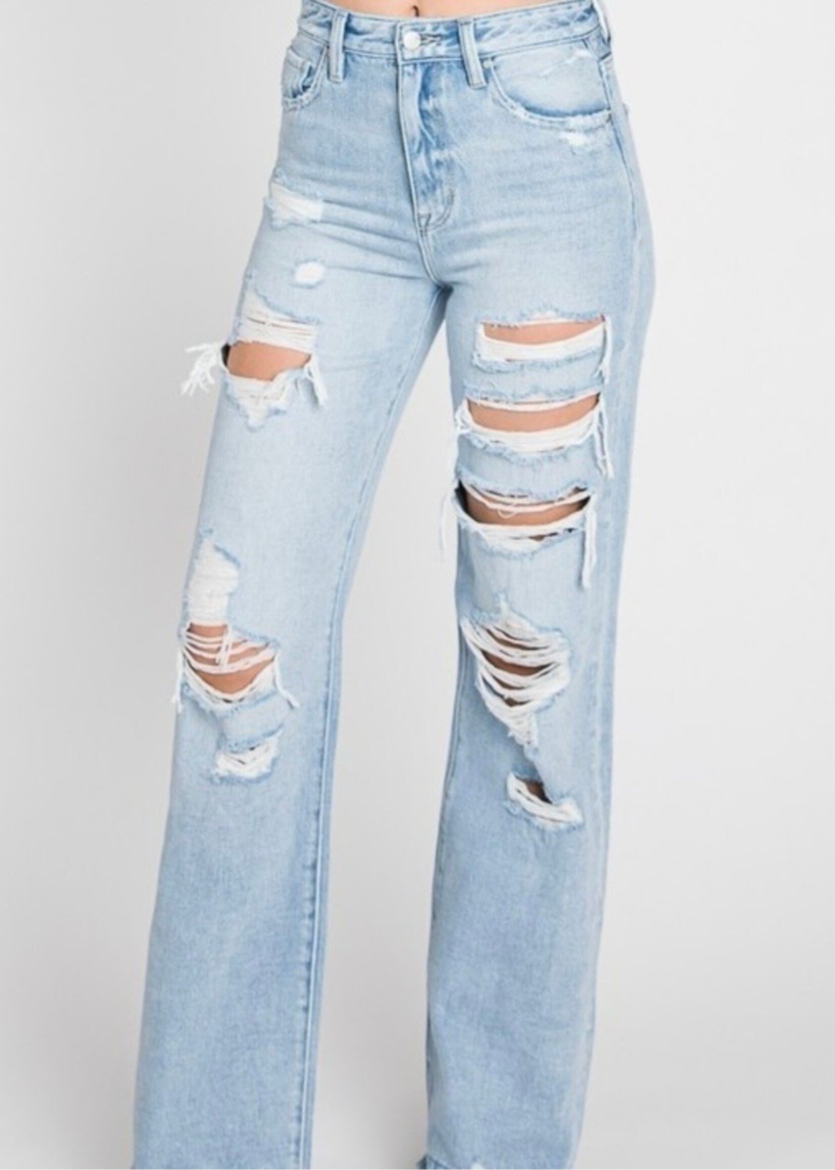 Klari Distressed Vintage Flare Jeans