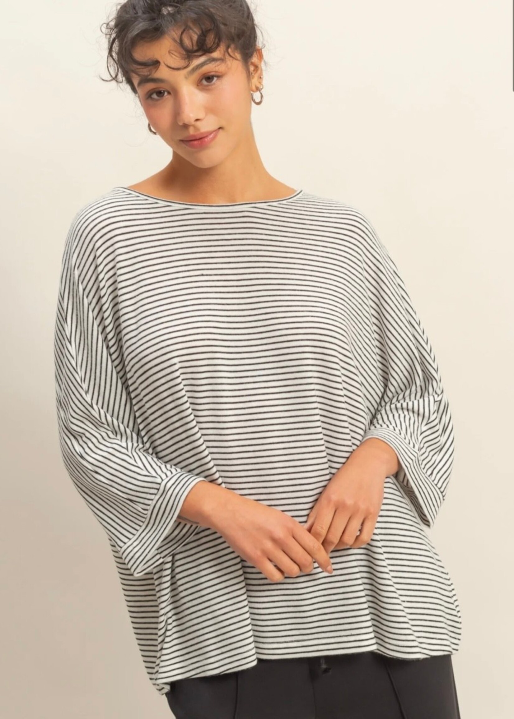 Harvey Striped Oversized Top