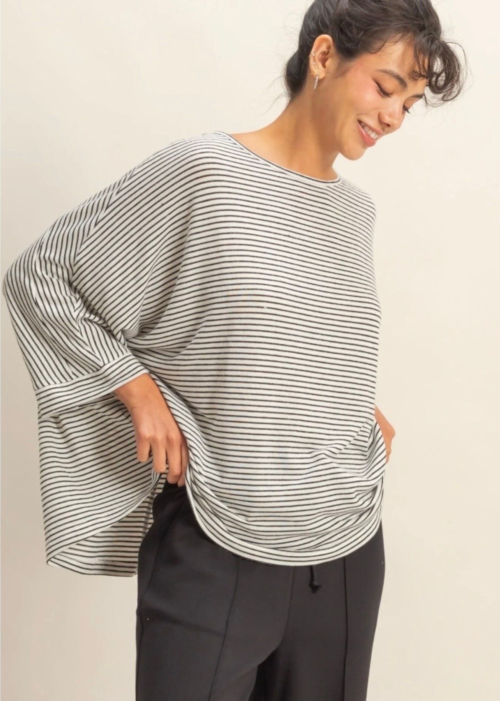 Harvey Striped Oversized Top