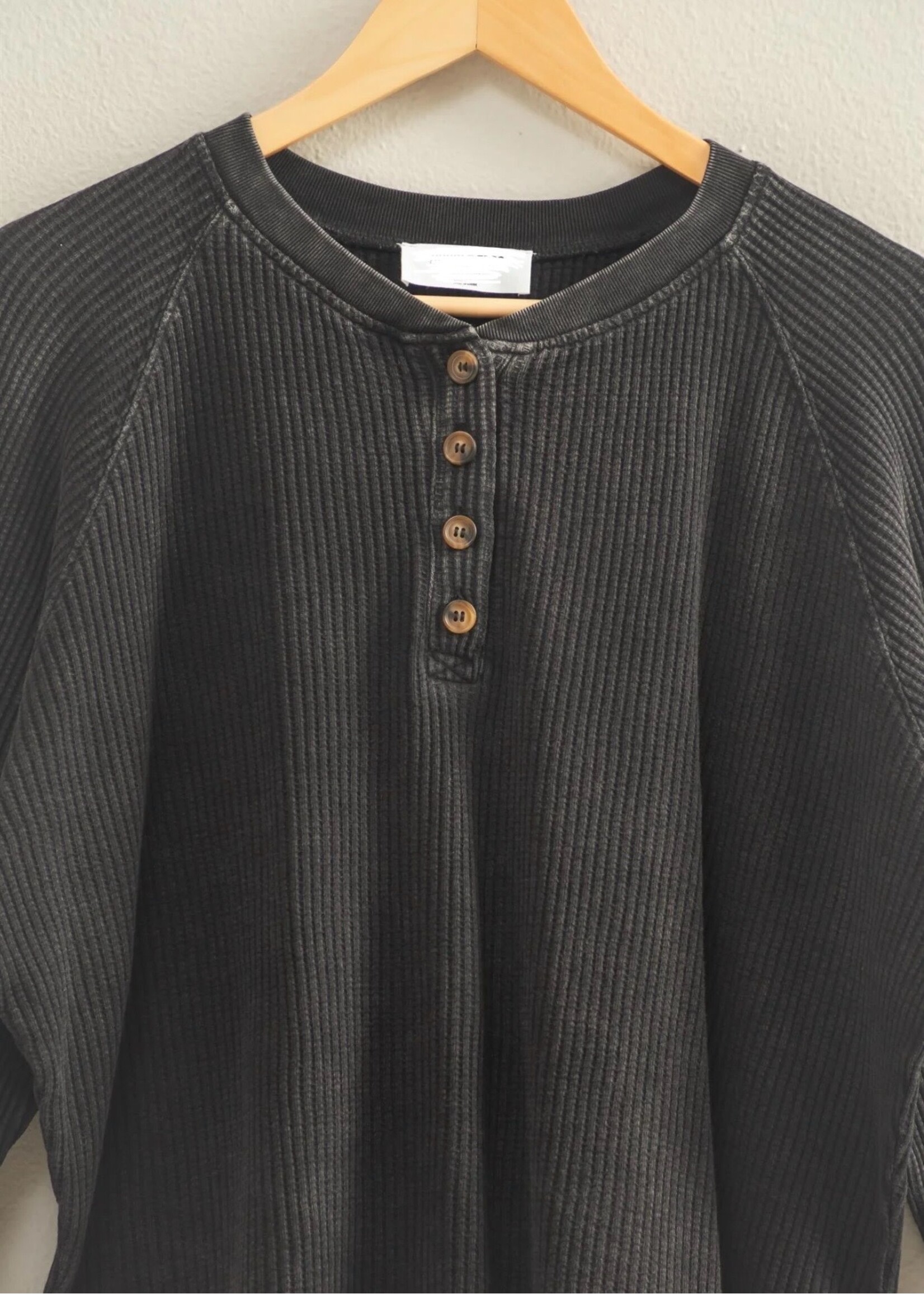 Lana Mineral Washed Waffle Henley Top