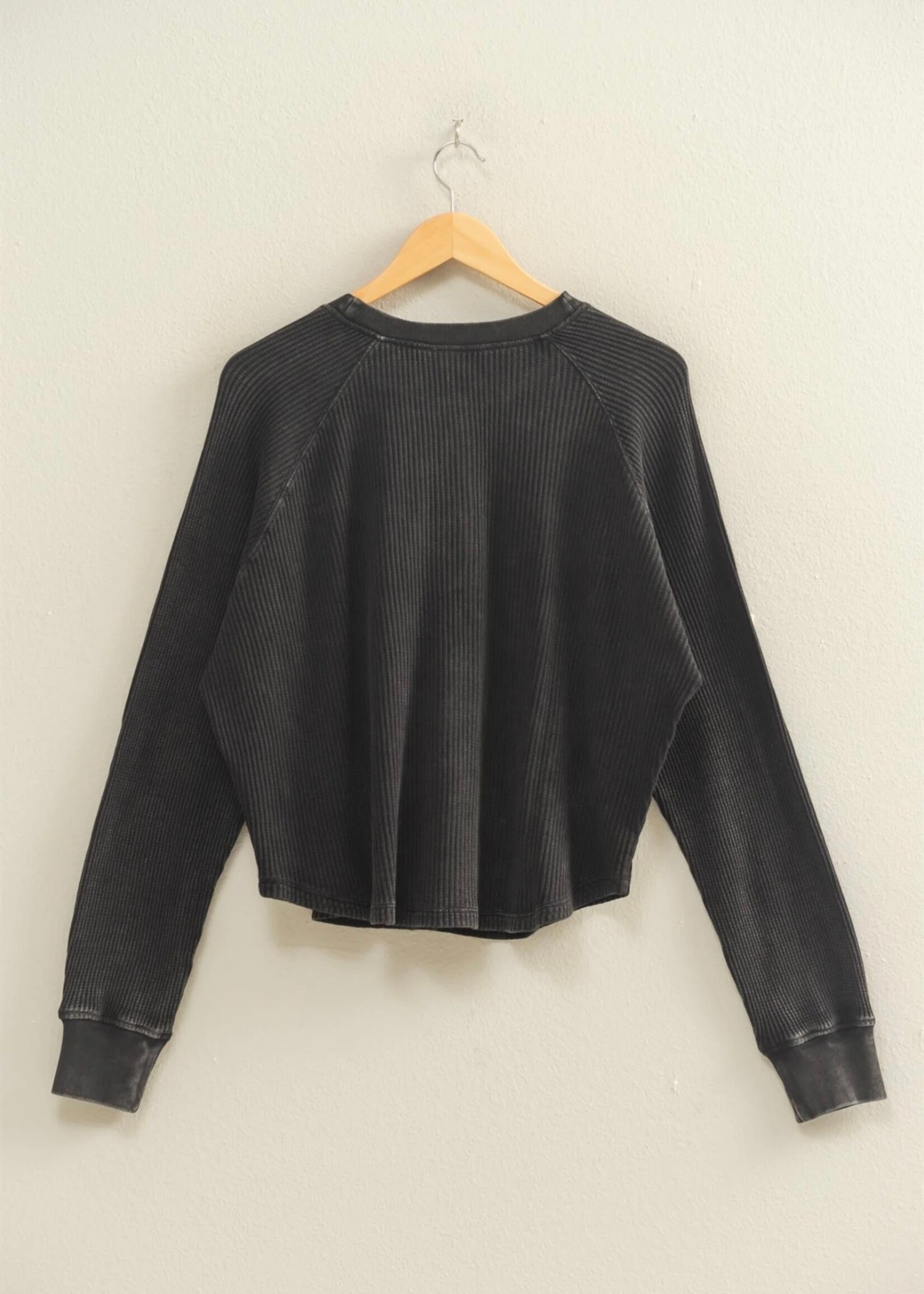 Lana Mineral Washed Waffle Henley Top