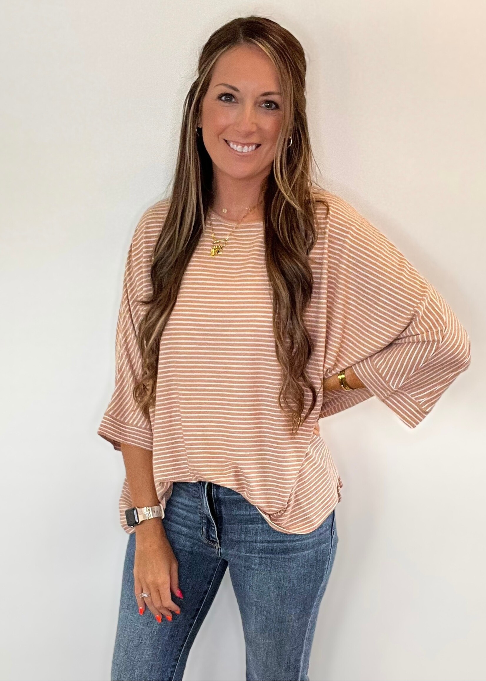 Harvey Striped Oversized Top