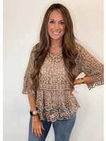 Lucienne Bell Sleeve Lace Top