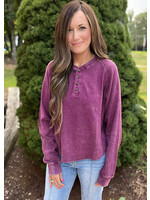 Lana Mineral Washed Waffle Henley Top